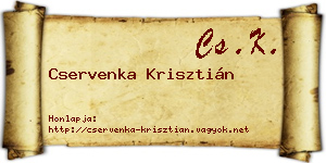Cservenka Krisztián névjegykártya