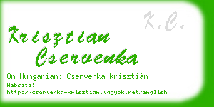 krisztian cservenka business card